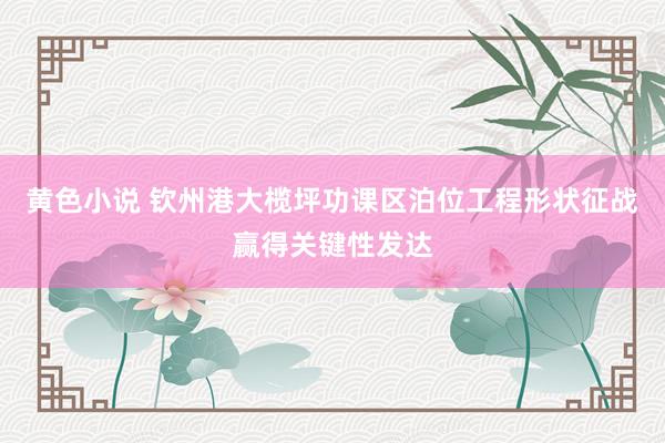 黄色小说 钦州港大榄坪功课区泊位工程形状征战赢得关键性发达