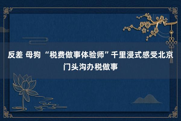 反差 母狗 “税费做事体验师”千里浸式感受北京门头沟办税做事