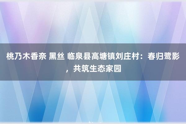 桃乃木香奈 黑丝 临泉县高塘镇刘庄村：春归鹭影，共筑生态家园