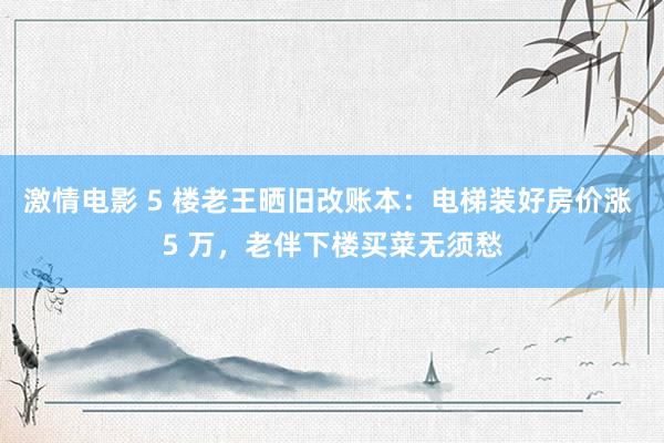 激情电影 5 楼老王晒旧改账本：电梯装好房价涨 5 万，老伴下楼买菜无须愁