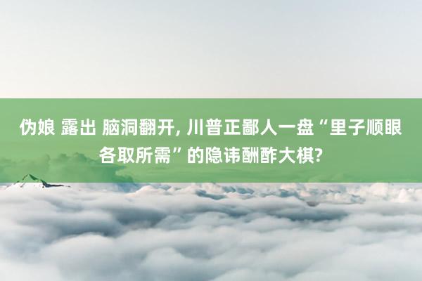 伪娘 露出 脑洞翻开, 川普正鄙人一盘“里子顺眼各取所需”的隐讳酬酢大棋?