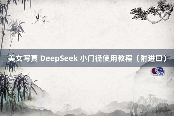 美女写真 DeepSeek 小门径使用教程（附进口）