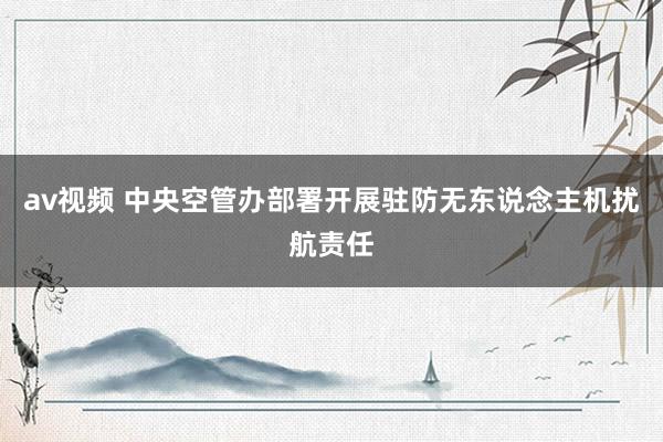 av视频 中央空管办部署开展驻防无东说念主机扰航责任